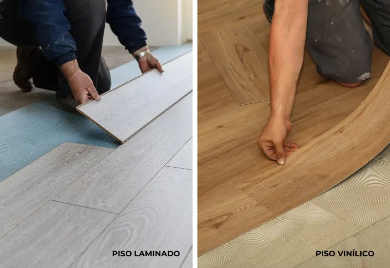 Piso laminado ou piso vinIlico 