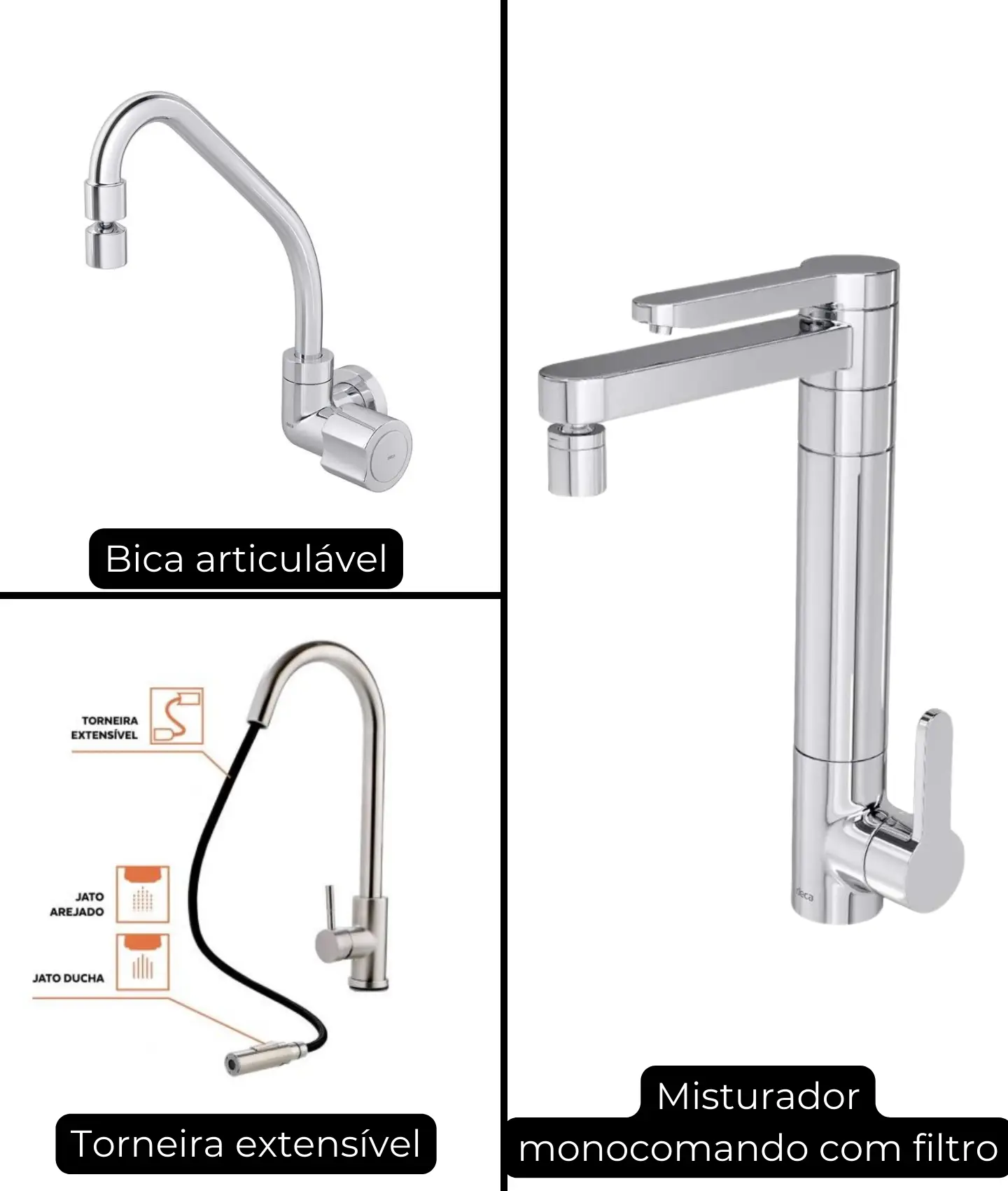Tipos de torneira de Cozinha